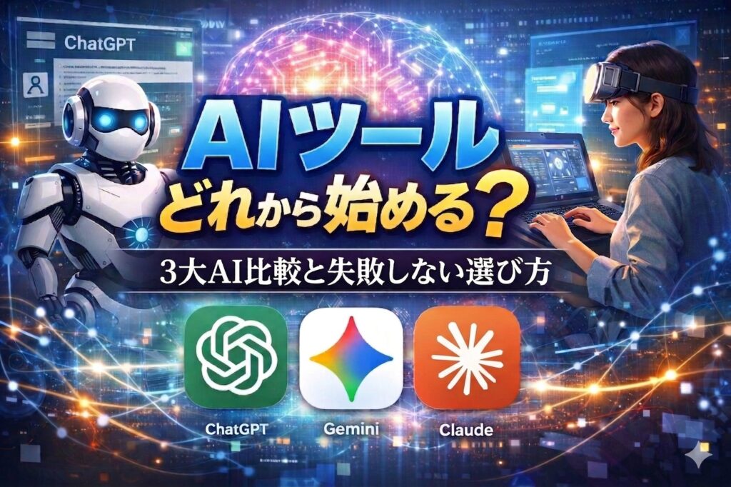 【初心者向け】AIツールどれから始める？3大AI比較と失敗しない選び方