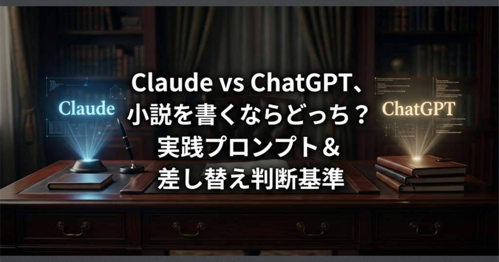 Claude vs ChatGPT、小説を書くならどっち？実践プロンプト＆差し替え判断基準