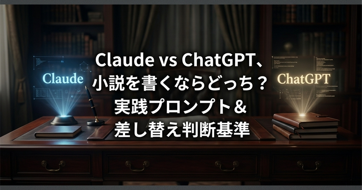 Claude vs ChatGPT、小説を書くならどっち？実践プロンプト＆差し替え判断基準