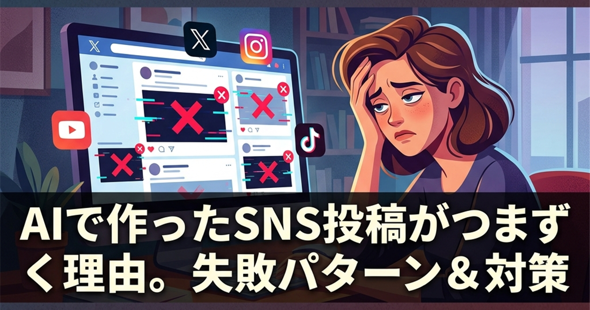 AIで作ったSNS投稿がつまずく理由。失敗パターン＆対策