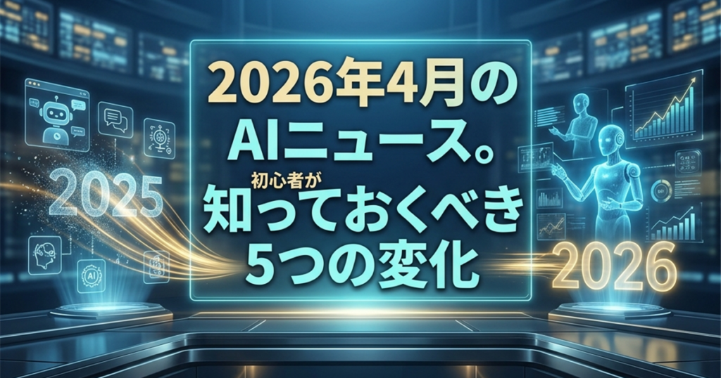 2026年4月のAIニュース。初心者が知っておくべき5つの変化
