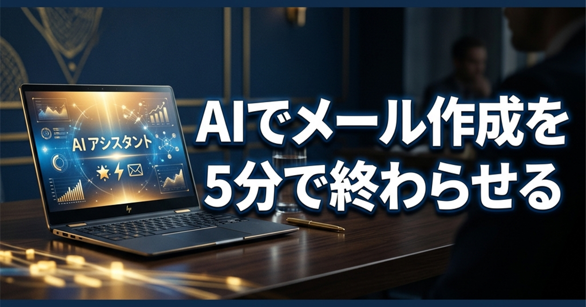 AIでメール作成を5分で終わらせる。2026年最新のテンプレートと実例集