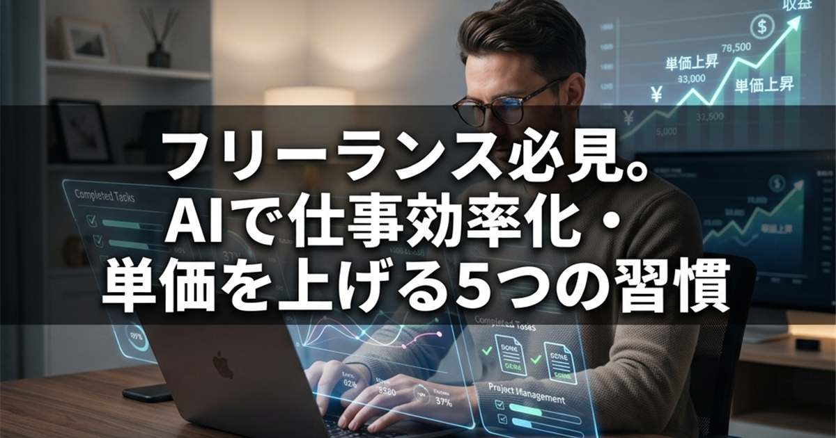 フリーランス必見。AIで仕事効率化・単価を上げる5つの習慣