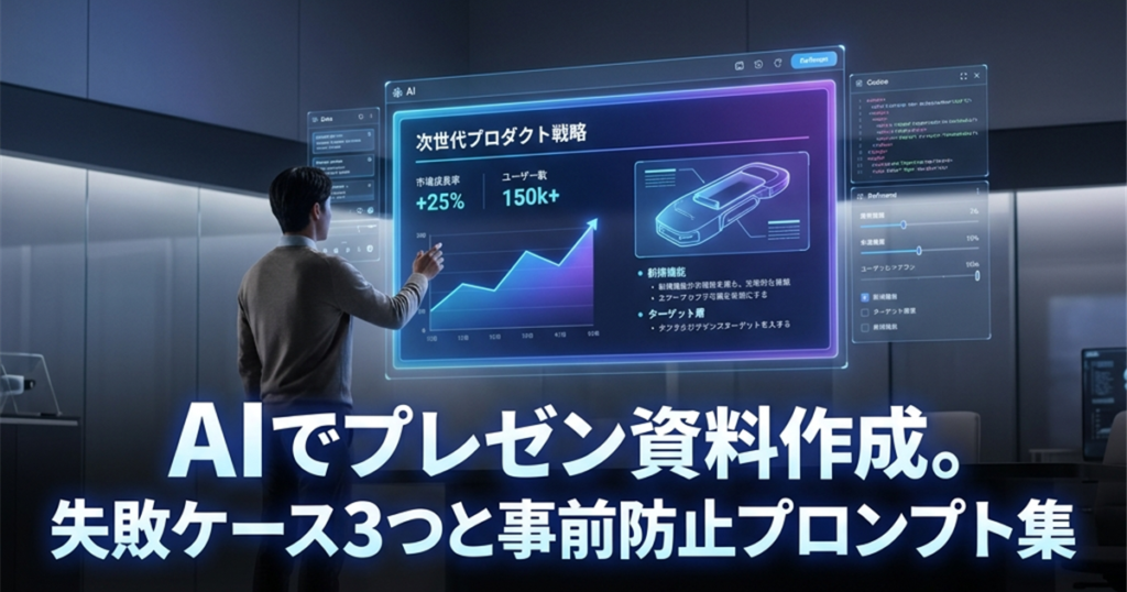 AIでプレゼン資料作成。失敗ケース3つと事前防止プロンプト集